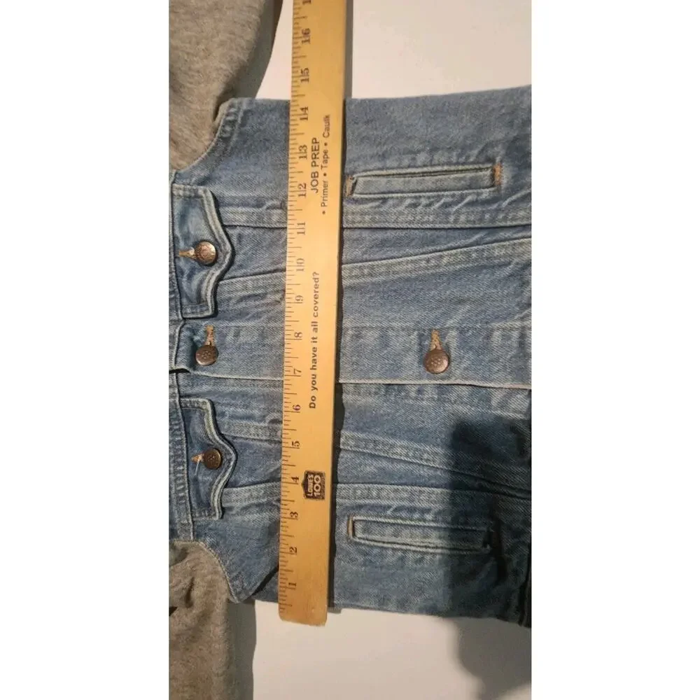 Vintage 80s 90s Kids Denim Jacket Hoodie USA Made Youth L7 Jean Trucker